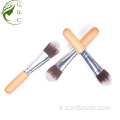 Mini Foundation Wood Maquillage Brosse Poudre plate